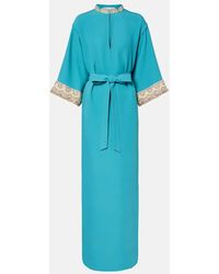 Valentino - Robe Longue En Cady Couture A Ornements - Lyst