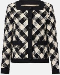 Valentino Garavani - Checked Ruffled Tweed Jacket - Lyst