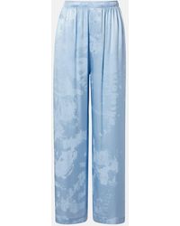 Balenciaga - Silk Satin Wide-Leg Pants - Lyst