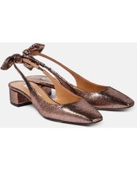 Aquazzura - Very Bow Tie Glitter Slingback Pumps - Lyst