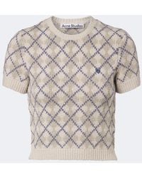 Acne Studios - Pullover Argyle Aus Einem Baumwollgemisch - Lyst