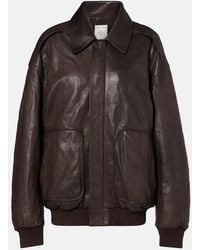 Calvin Klein - Johnson Leather Bomber Jacket - Lyst