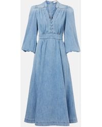 Zimmermann - Lucky Denim Midi Dress - Lyst