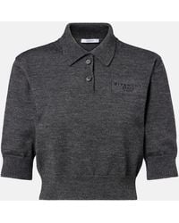Givenchy - Cropped Wool And Alpaca Polo Sweater - Lyst