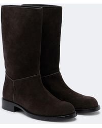 The Row - Nobilis Suede Knee-High Boots - Lyst
