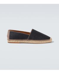 Brunello Cucinelli - Suede-Trimmed Raffia Espadrilles - Lyst
