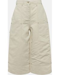 Loewe - High-rise Cotton And Linen Culottes - Lyst