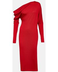 Tom Ford - Off-shoulder Cashmere And Silk Midi Dress - Lyst