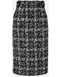 Dolce & Gabbana - Checked Midi Skirt - Lyst