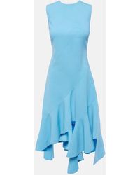 Oscar de la Renta - Asymmetrical Wool-Blend Midi Dress - Lyst