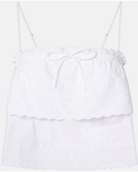 Veronica Beard - Oseanna Cotton Poplin Crop Top - Lyst
