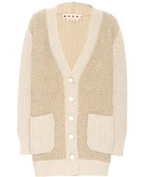 Marni Cardigan in cashmere, lana e mohair - Neutro