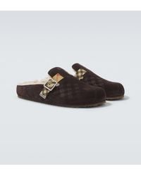 Burberry - Urchin Shearling-Lined Suede Clogs - Lyst