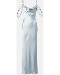 Self-Portrait - Bridal Floral-Applique Satin Gown - Lyst