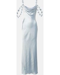 Self-Portrait - Bridal Floral-Applique Satin Gown - Lyst
