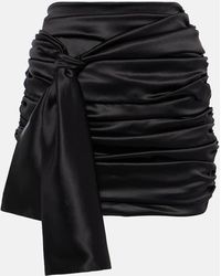 Dolce & Gabbana - Ruched Satin Mini Skirt - Lyst