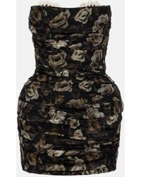 Magda Butrym - Floral Ruched Silk Minidress - Lyst