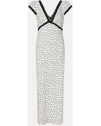RIXO London - Iggy Polka-Dot Linen-Blend Maxi Dress - Lyst