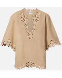 Isabel Marant - Shana Embroidered Cotton Top - Lyst