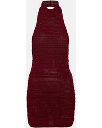 AYA MUSE - Pora Sequined Knit Halter Minidress - Lyst
