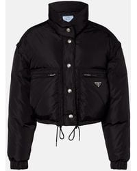 Prada - Re-Nylon Cropped Down Jacket - Lyst