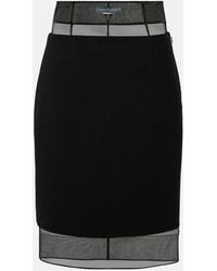 Prada - Crinoline And Virgin Wool Midi Skirt - Lyst