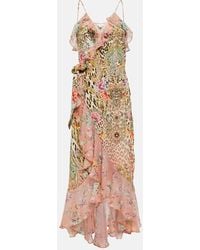 Camilla - Queen Atlantis Printed Silk Wrap Dress - Lyst