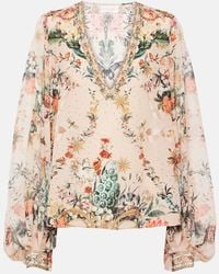 CAMILLA - Floral Silk Blouse - Lyst