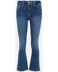 FRAME - Le Crop Mini Mid-rise Bootcut Jeans - Lyst