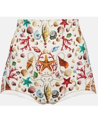 Dolce & Gabbana - Shorts Capri de tiro alto estampados - Lyst