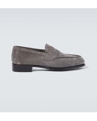 George Cleverley - Cannes Suede Penny Loafers - Lyst