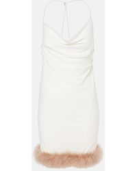 Coperni - Boa Feather-Trimmed Jersey Minidress - Lyst