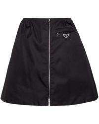 Prada Minifalda de nylon reciclado - Negro