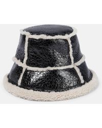 Jean Paul Gaultier - Shearling-trimmed Leather Bucket Hat - Lyst