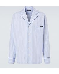 Dolce & Gabbana - Striped Cotton And Silk Poplin Pajama Shirt - Lyst