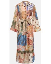 Zimmermann - Devi Printed Silk Midi Dress - Lyst