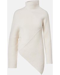 Alaïa - Asymmetric Wool And Cashmere Sweater - Lyst