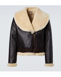 JW Anderson - Lederjacke Mit Shearling - Lyst