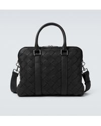 Bottega Veneta - Slim Intrecciato Leather Briefcase - Lyst