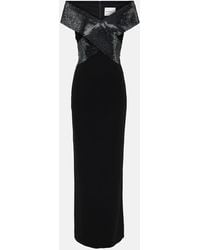 Roland Mouret - Vestido De Fiesta De Terciopelo Y Cady - Lyst