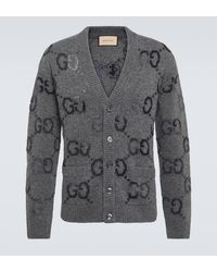 Gucci - Jumbo GG Intarsia Wool-blend Cardigan - Lyst