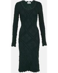 Burberry - Aran Wool-blend Midi Dress - Lyst