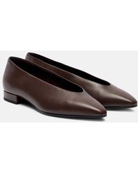 Loro Piana - Rebecca Leather Ballet Flats - Lyst