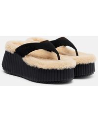 Chloé - Nama 80 Suede Platform Thong Sandals - Lyst