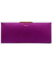 Saint Laurent - Clutch Midnight Small Aus Satin - Lyst
