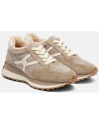 Veronica Beard - Valentina Suede-Trimmed Leather Sneakers - Lyst
