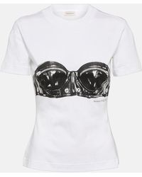 Alexander McQueen - Bedrucktes T-Shirt aus Baumwolle - Lyst