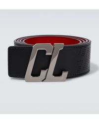Christian Louboutin - Cinturon Happy Rui CL de piel con logo - Lyst