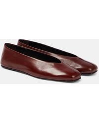 The Row - Eva Two Leather Ballet Flats - Lyst