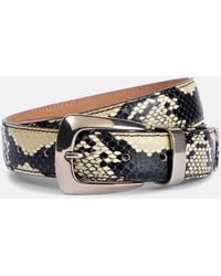 KHAITE - Benny Snake-Effect Leather Belt - Lyst